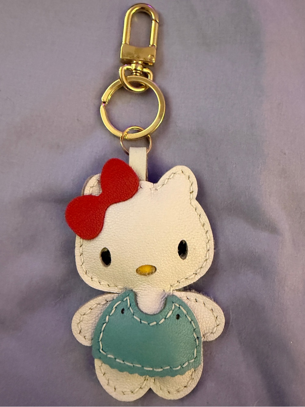 Hello Kitty  handmade lambskin leather bag charm or keychain